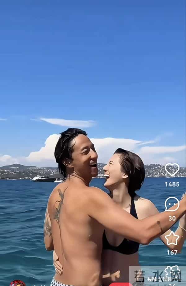 吴千语穿比基尼出海,富豪老公变猛男紧搂小腰,不舍放手好欢乐