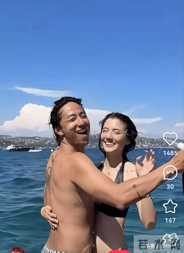 吴千语穿比基尼出海,富豪老公变猛男紧搂小腰,不舍放手好欢乐