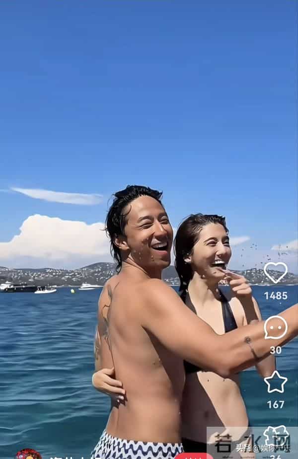 吴千语穿比基尼出海,富豪老公变猛男紧搂小腰,不舍放手好欢乐