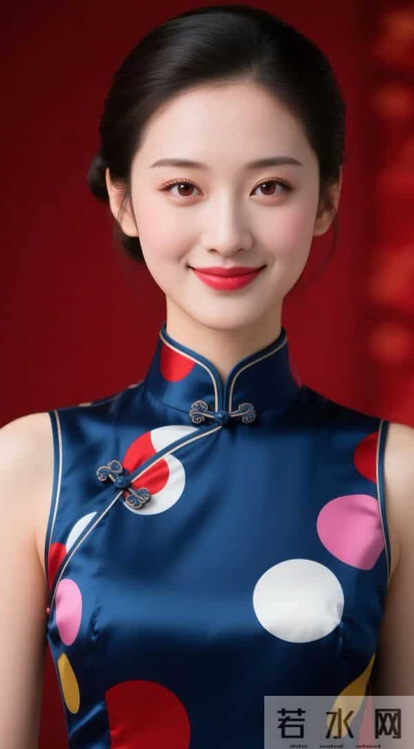 彩色圆点图案旗袍的魅力