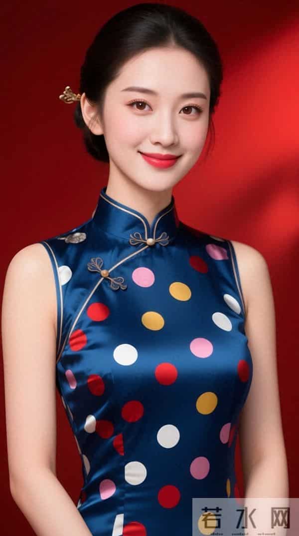 彩色圆点图案旗袍的魅力