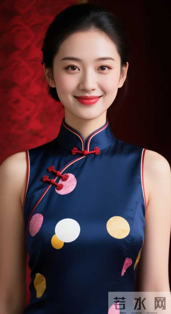 彩色圆点图案旗袍的魅力