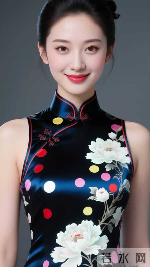 彩色圆点图案旗袍的魅力