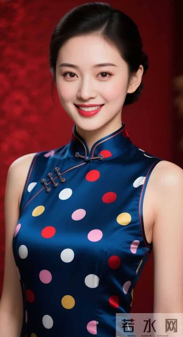 彩色圆点图案旗袍的魅力