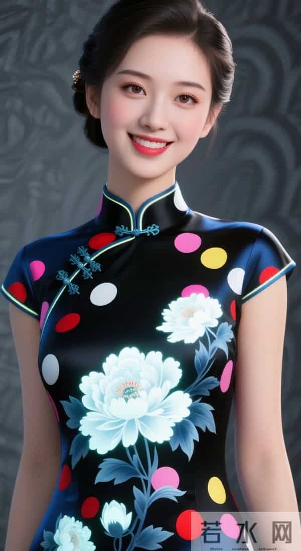 彩色圆点图案旗袍的魅力