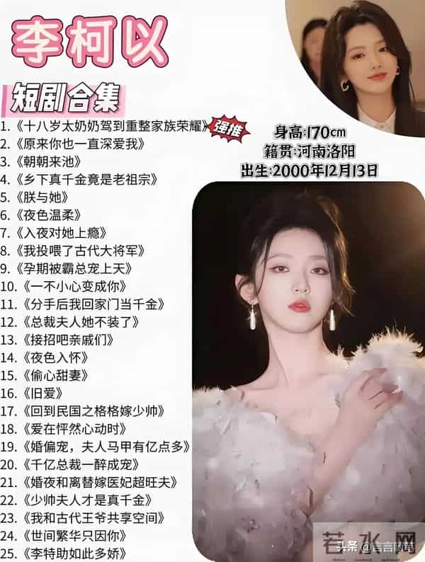 2025年的短剧演员有多疯狂，郭宇欣仅第7,第1名累计播放量超170亿