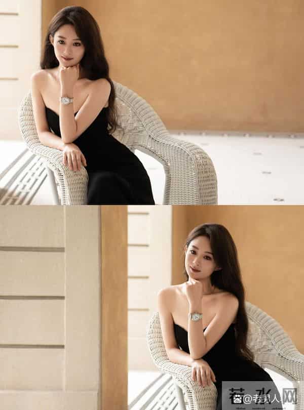 赵丽颖 黑色抹胸裙 穿的真性感