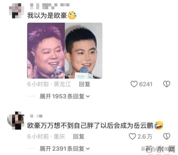 岳云鹏西安演唱会“精致妆容”亮相，网友误认成欧豪，对比照亮了