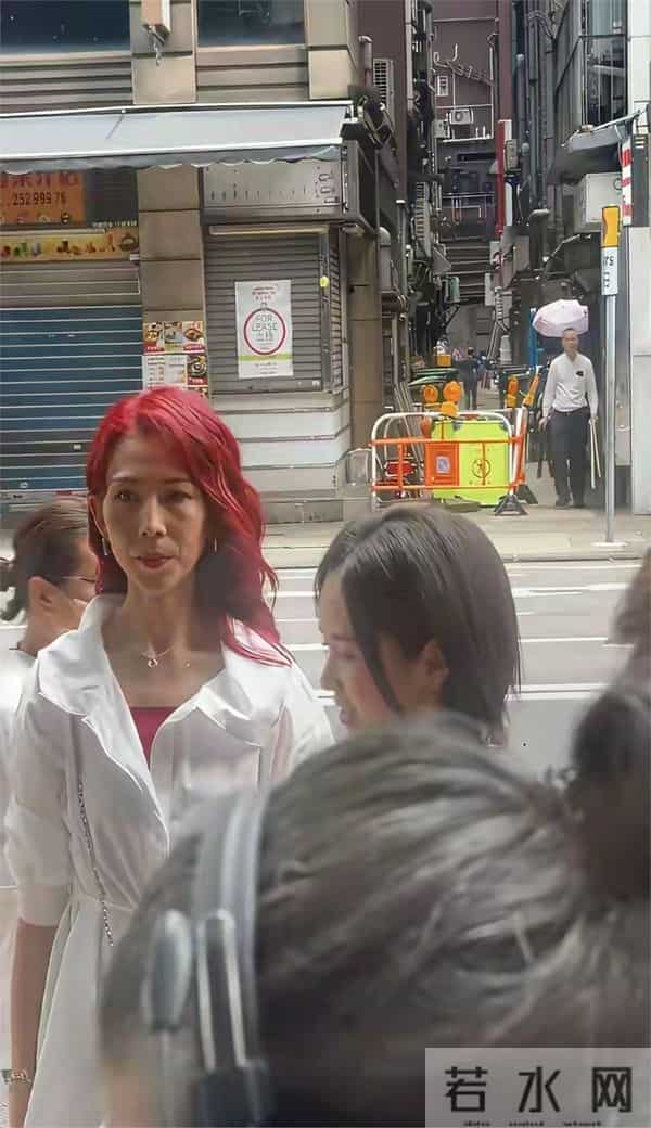 52岁的蔡少芬真实容貌：老气横秋，染红色头发也遮不住头上的白发