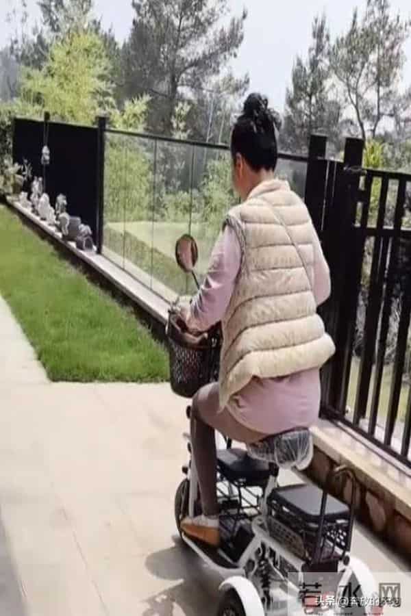 63岁何赛飞晒晚年生活！宅院中学电动车，羽绒马甲惹人注意