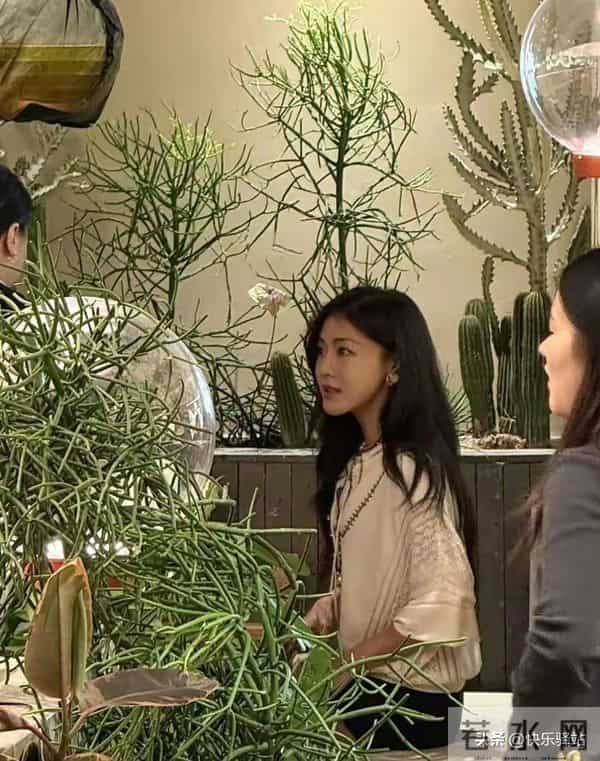 邓家佳在重庆吃烤鱼被偶遇，小姨妈气质绝了 脸小精致 美得恰到好处