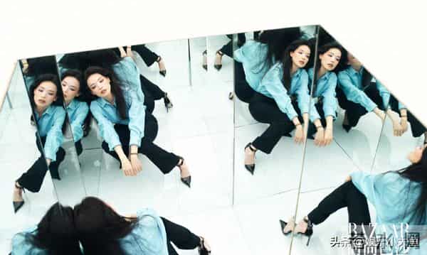 舒淇时尚芭莎十二月刊封面大片,干练西装配胶片元素性感嘴唇好美