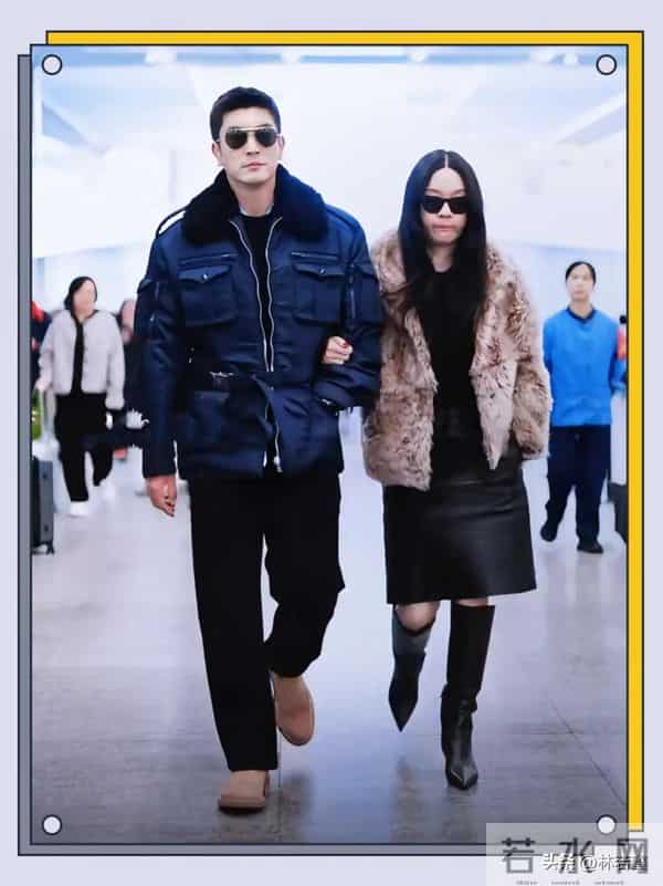 杜江霍思燕机场被偶遇，二人气场强大，霍思燕挽着杜江胳膊好甜蜜