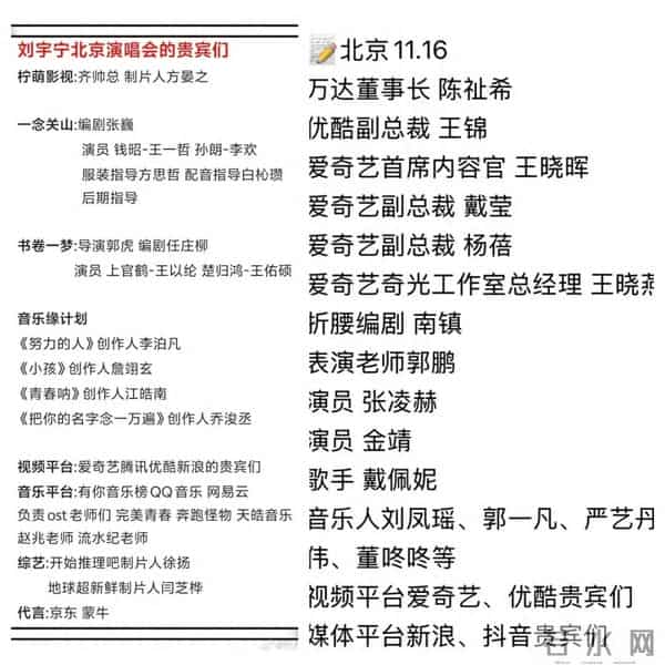 刘宇宁北京演唱会拿喇叭当麦克风，观众席还成内娱大佬团建现场