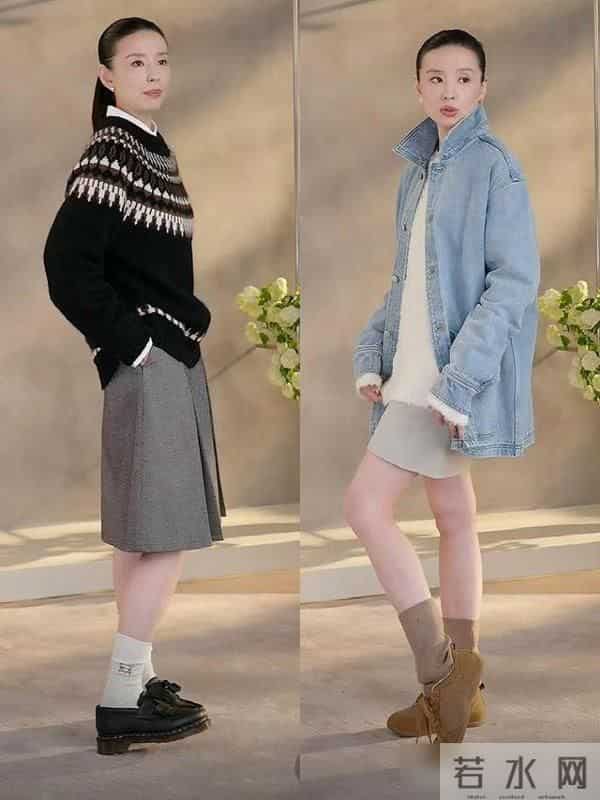 董洁太懂普通人秋冬想穿得好看又实用的心思了！大衣阔腿裤时髦