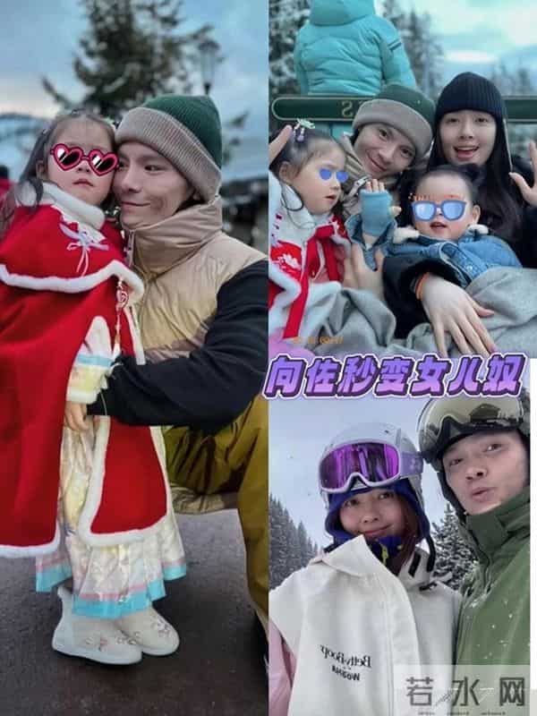 郭碧婷一家游新加坡，向佐穿得比老婆还嫩，好像儿子看妈妈的感觉