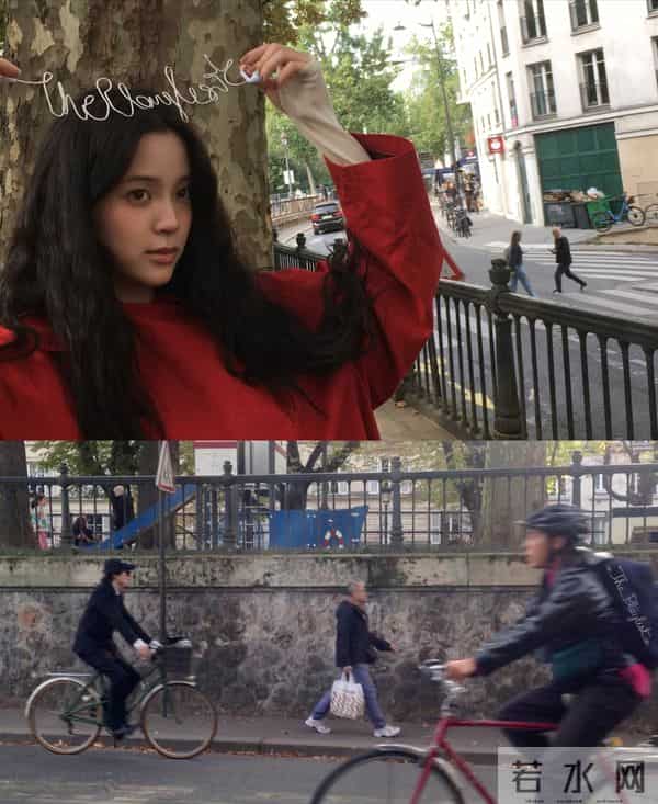 欧阳娜娜大红色风衣配小高跟,私下可爱贪玩美少女一枚!