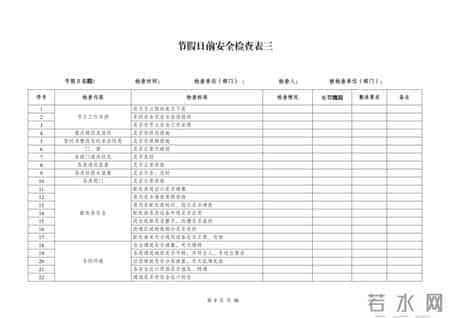 【方案】春节前安全检查安排（含检查表）