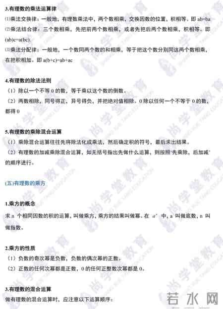 月考来了，初一数学重难点归纳总结，收藏一下