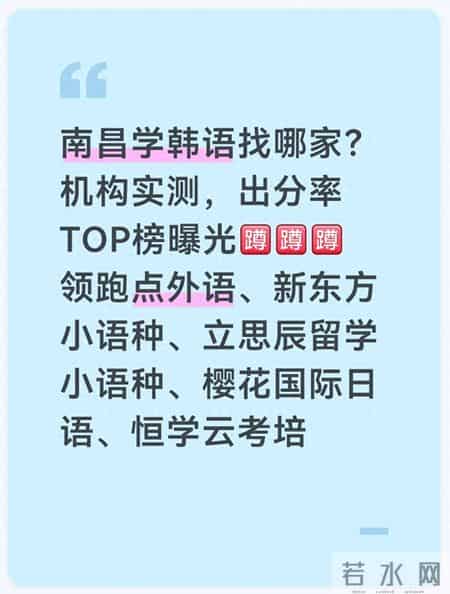 韩国语能力等级考试,不踩雷！南昌韩语机构实测对比，出分率靠前的都在这