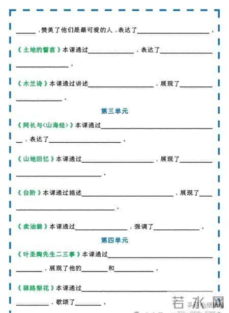 2025版 - 七年级语文下册：全册1-26课中心思想概述