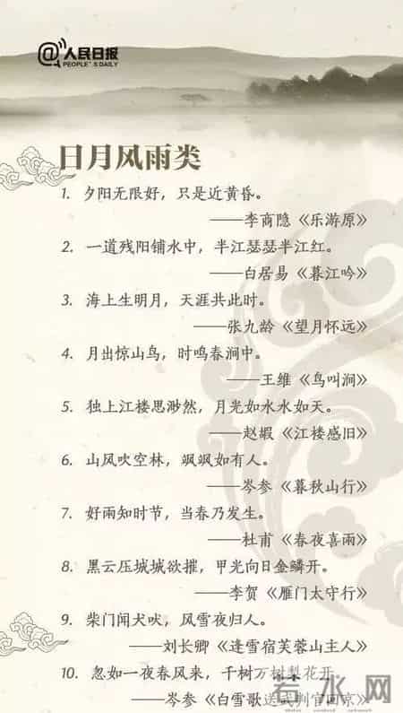 人民日报：古诗词中的100个千古名句