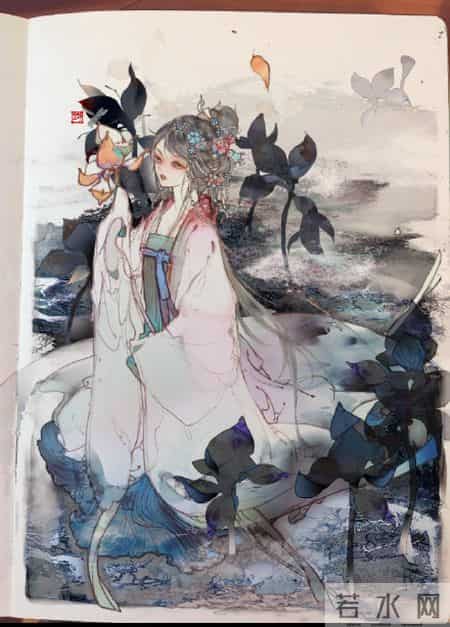 倾心相遇缘今生,古朴妖娆的古风插画｜世间百态的艺术回想