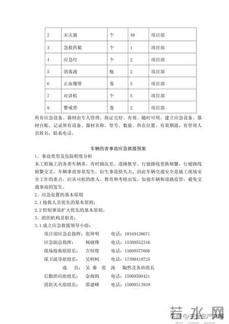 事故应急救援预案,覆盖12类事故!建筑工程综合应急救援预案,安全人必备