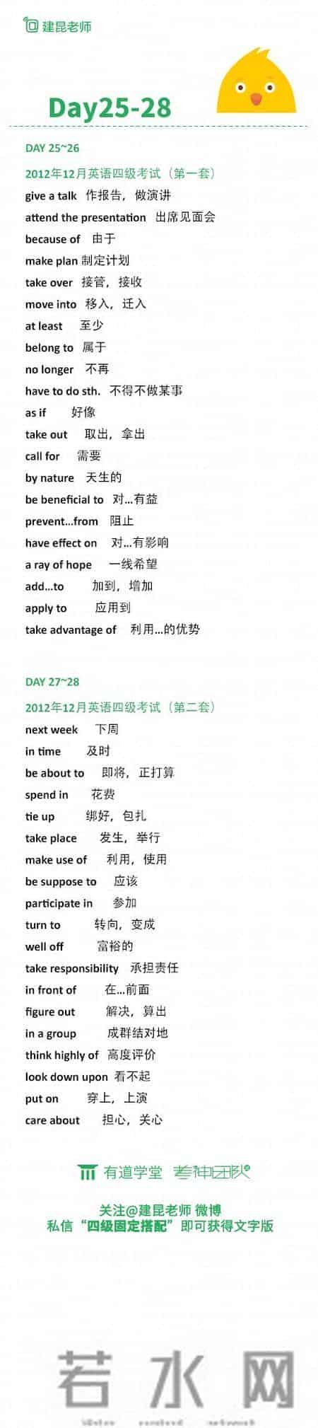 36天搞定四级必背选项搭配！