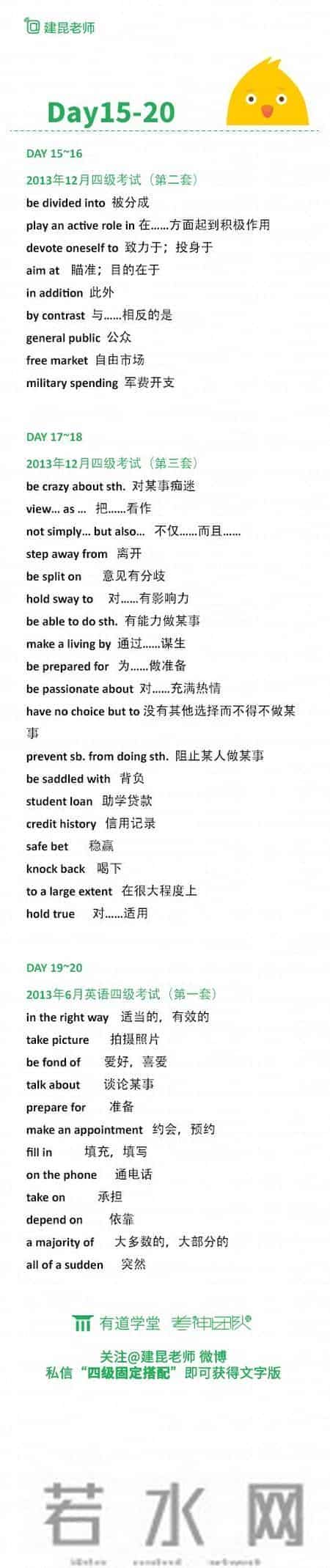 36天搞定四级必背选项搭配！