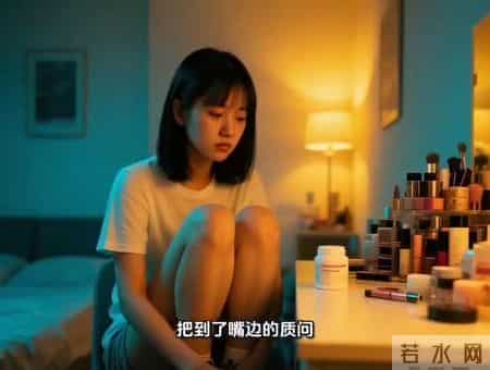 都市女孩独自漫步在霓虹灯下的街头，思考着未来的方向。