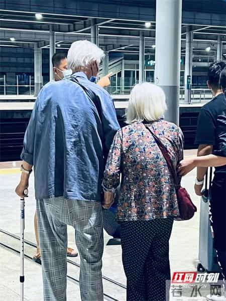 爱情的背影,列车站台再现一年前“最甜背影”，银发老夫妻的神仙爱情你磕到了吗？