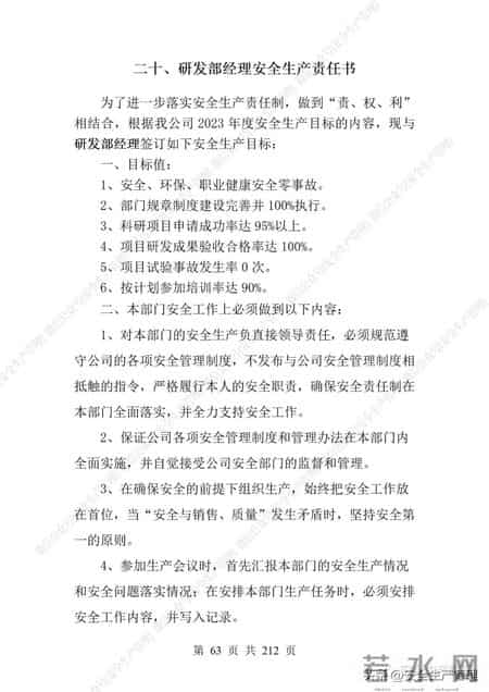 安全生产责任制范本,2023全员安全生产责任制参考模板（212页）