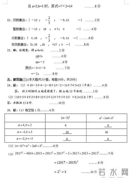 初一期中考试卷