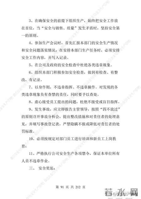 安全生产责任制范本,2023全员安全生产责任制参考模板（212页）