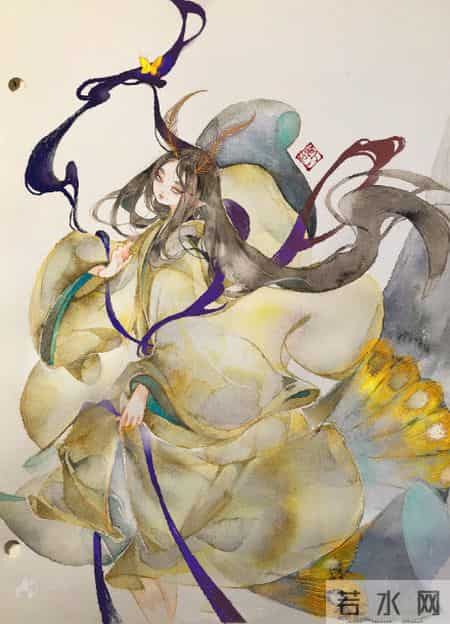 倾心相遇缘今生,古朴妖娆的古风插画｜世间百态的艺术回想