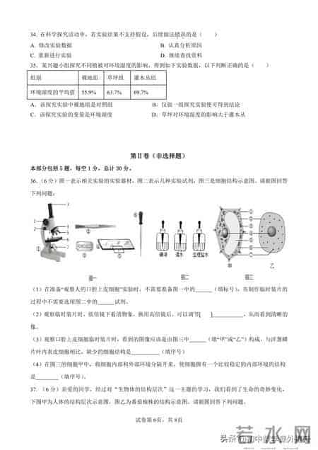 2026七年级“小四门”生物期末试题-家长速收藏！明年备考可用