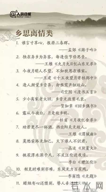 人民日报：古诗词中的100个千古名句