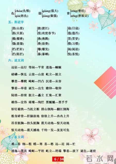 六年级语文各单元知识点汇总，打印给孩子，期末稳拿高分