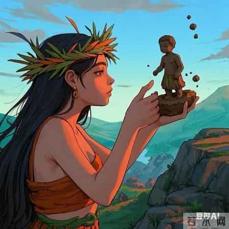 远古流传的神话故事事＂女媧造人＂