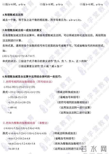 月考来了，初一数学重难点归纳总结，收藏一下