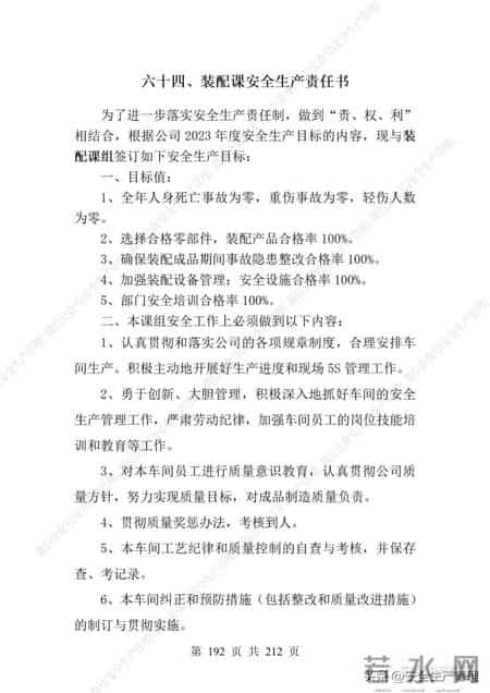 安全生产责任制范本,2023全员安全生产责任制参考模板（212页）