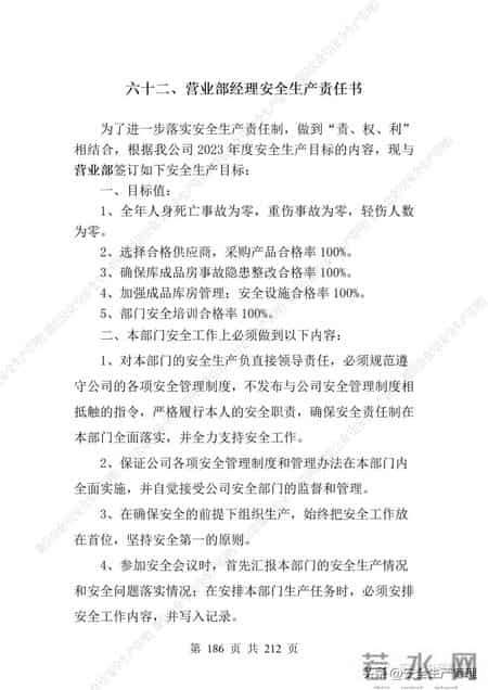 安全生产责任制范本,2023全员安全生产责任制参考模板（212页）