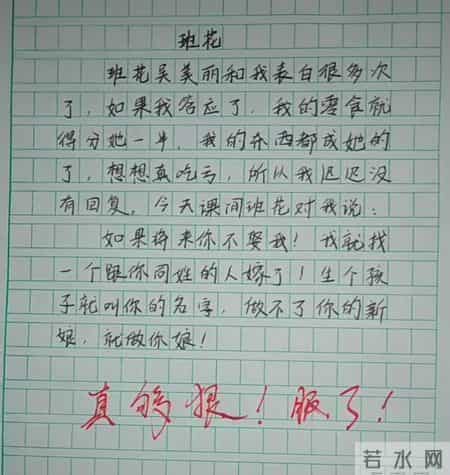 小学生作文《班花》火了，遇班花表白却拒绝，不料班花做法够狠