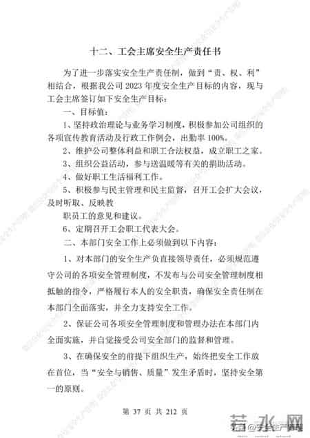 安全生产责任制范本,2023全员安全生产责任制参考模板（212页）