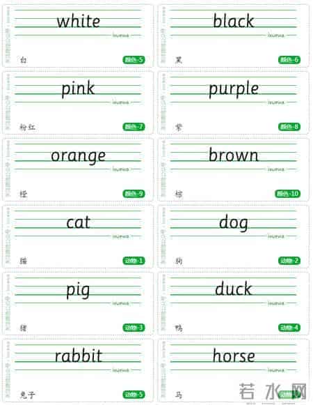 小学英语576个重点单词分类卡片打印版