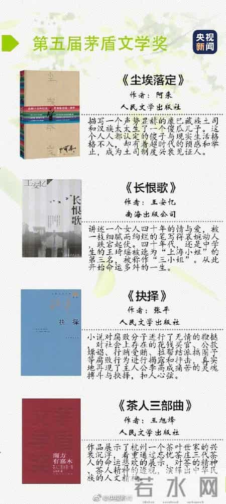 摘抄网,转存！10届茅盾文学奖经典集合