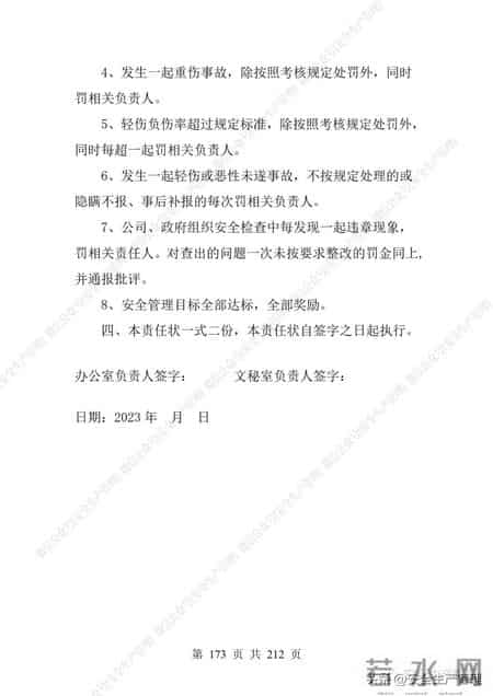 安全生产责任制范本,2023全员安全生产责任制参考模板（212页）