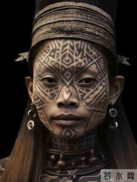 独龙族纹面,美还是丑？AI画家探索独龙族纹面千古之谜