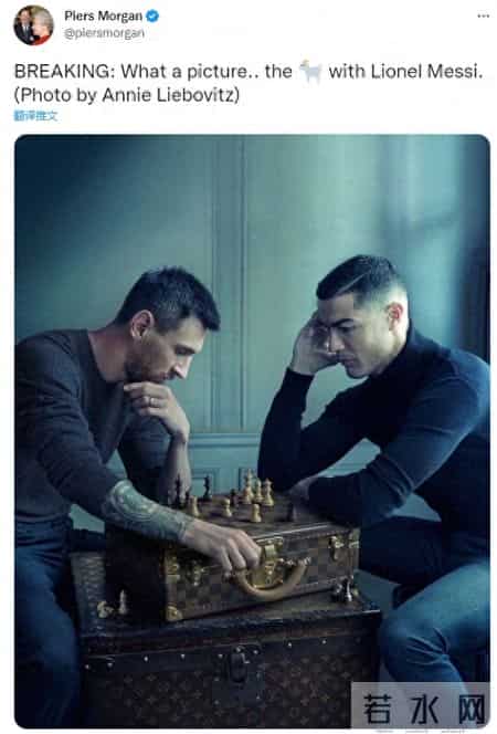 梅西C罗同框拍摄广告大片,c罗庆祝动作